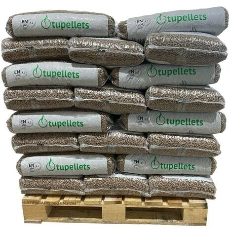 100 % Natürliche Holzpellets zum Heizen – 1 Palette mit 65 Säcken à 15 kg