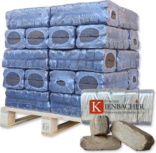 300 kg Torf Briketts Hartholzbriketts Torfkohle Naturkohle aus hochreinem Torf – 30 x 10 kg Torfbrikett auf Palette – Energie Kienbacher