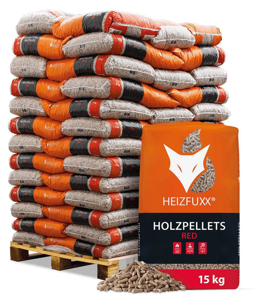 Heizfuxx Holzpellets Red 15kg x 65 Sack 975kg Palette
