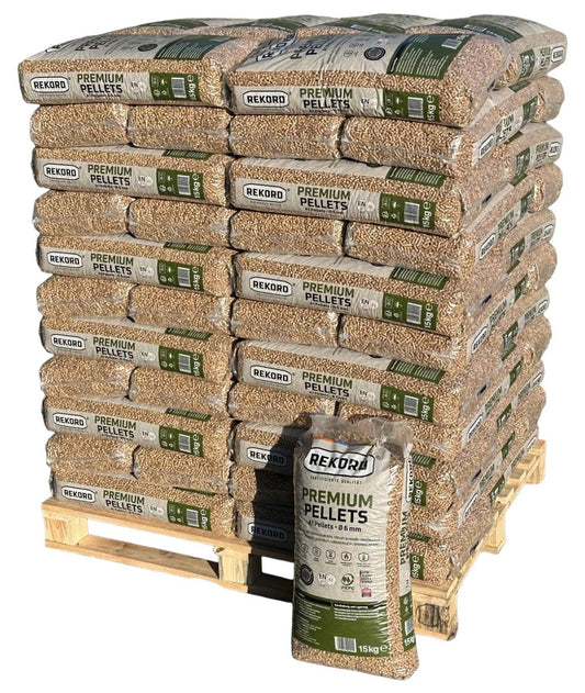 REKORD Premium Holzpellets A1 ENplus – Palette 990 kg, mit telefonischer Ankündigung