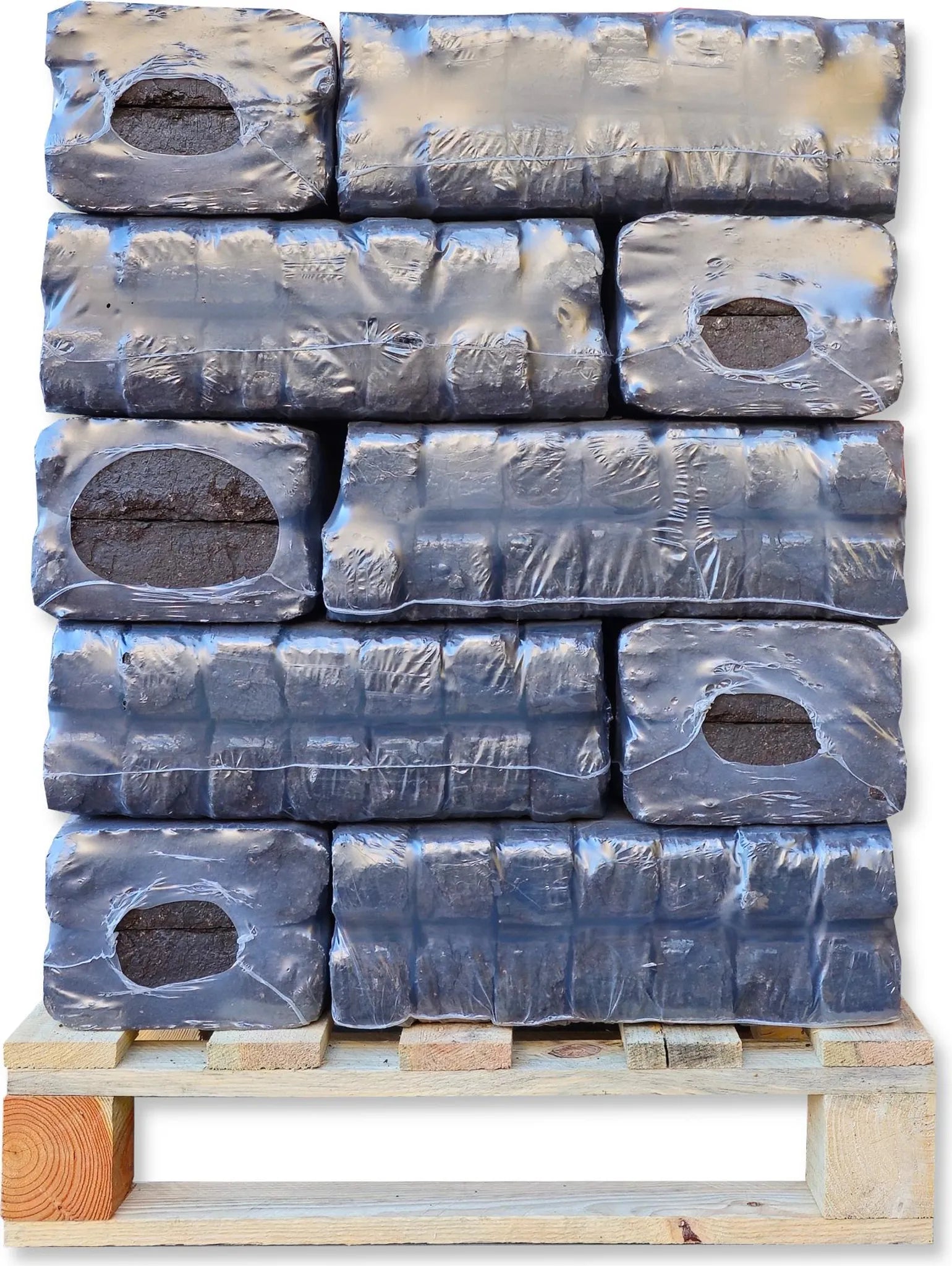 300 kg Torf Briketts Hartholzbriketts Torfkohle Naturkohle aus hochreinem Torf – 30 x 10 kg Torfbrikett auf Palette – Energie Kienbacher