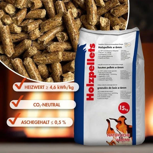 Holzpellets 70 x 15kg 6mm volle Palette 1050 kg