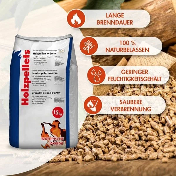 Holzpellets 70 x 15kg 6mm volle Palette 1050 kg