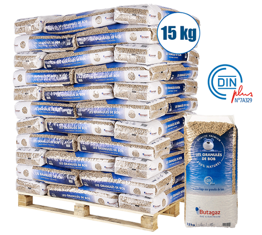 Holzpellets Butagaz, Palette mit 66 Säcken à 15 kg