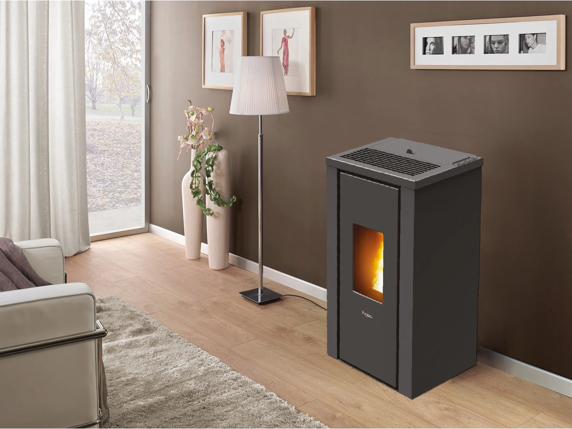 PEGASO Pelletofen Vera Stahl Anthrazit 7 kW mit Automatik