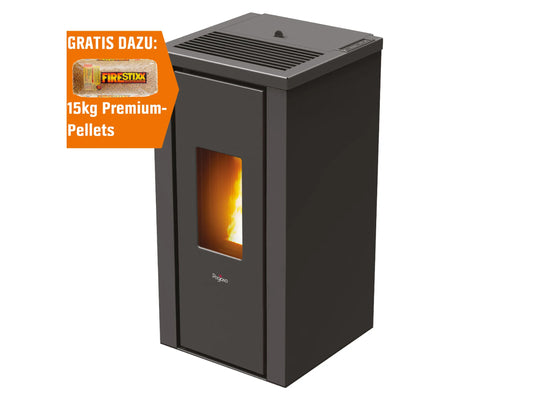 PEGASO Pelletofen Vera Stahl Anthrazit 7 kW mit Automatik