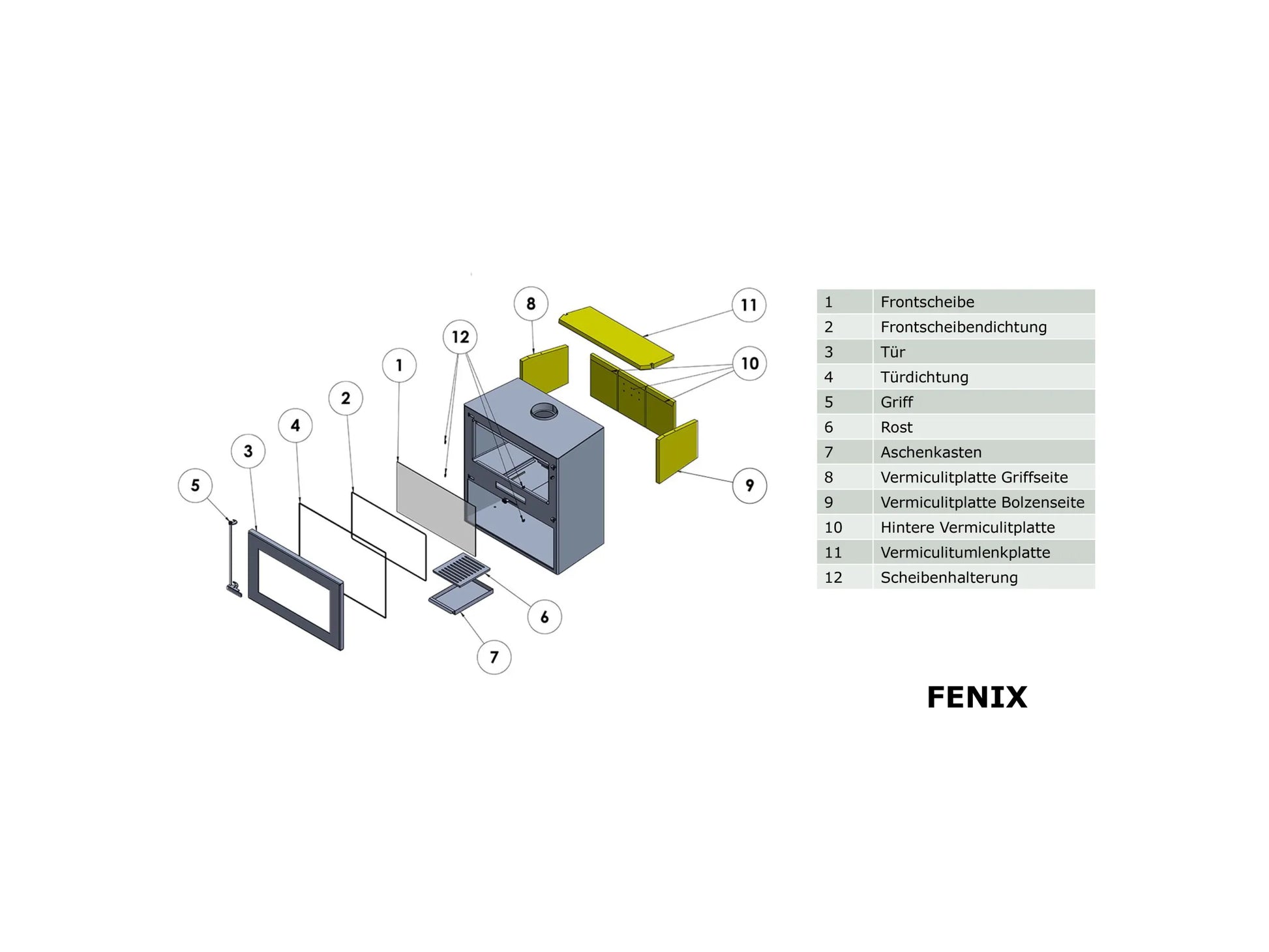 Panadero Fenix EcoDesign Kaminofen Stahl Schwarz 7 kW