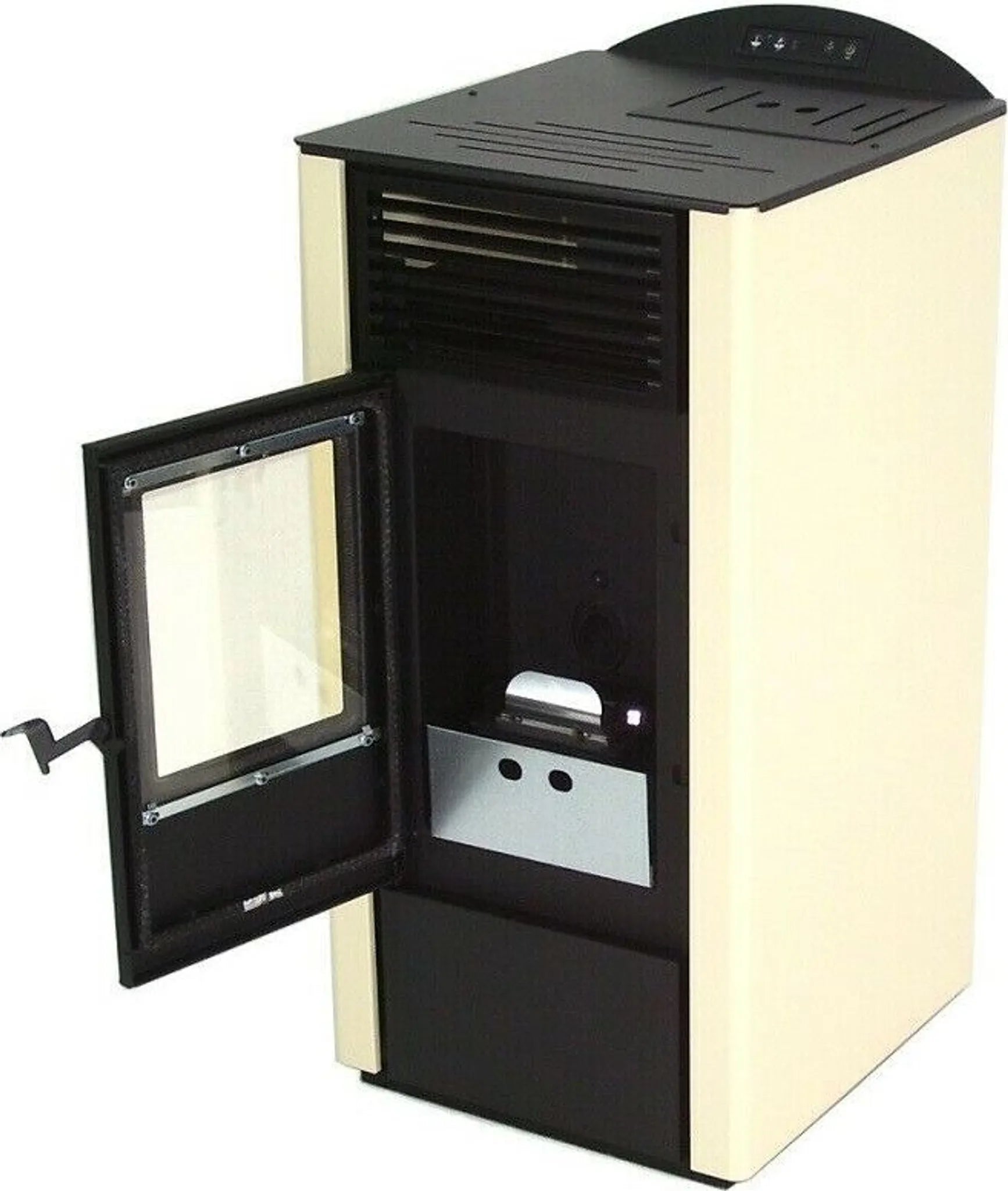 Pelletofen 9,5kW Pelletkamin Pelletheizung Kaminofen A+ Holzofen elfenbein 56301