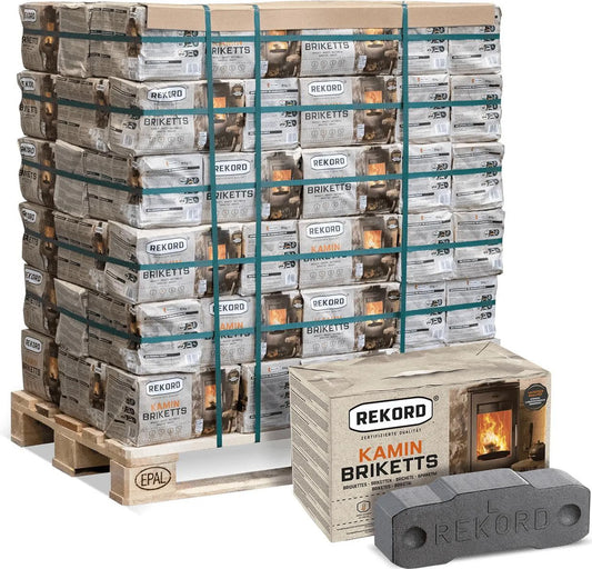 Rekord Braunkohlebriketts 10kg x 100 Paket 1000kg Palette