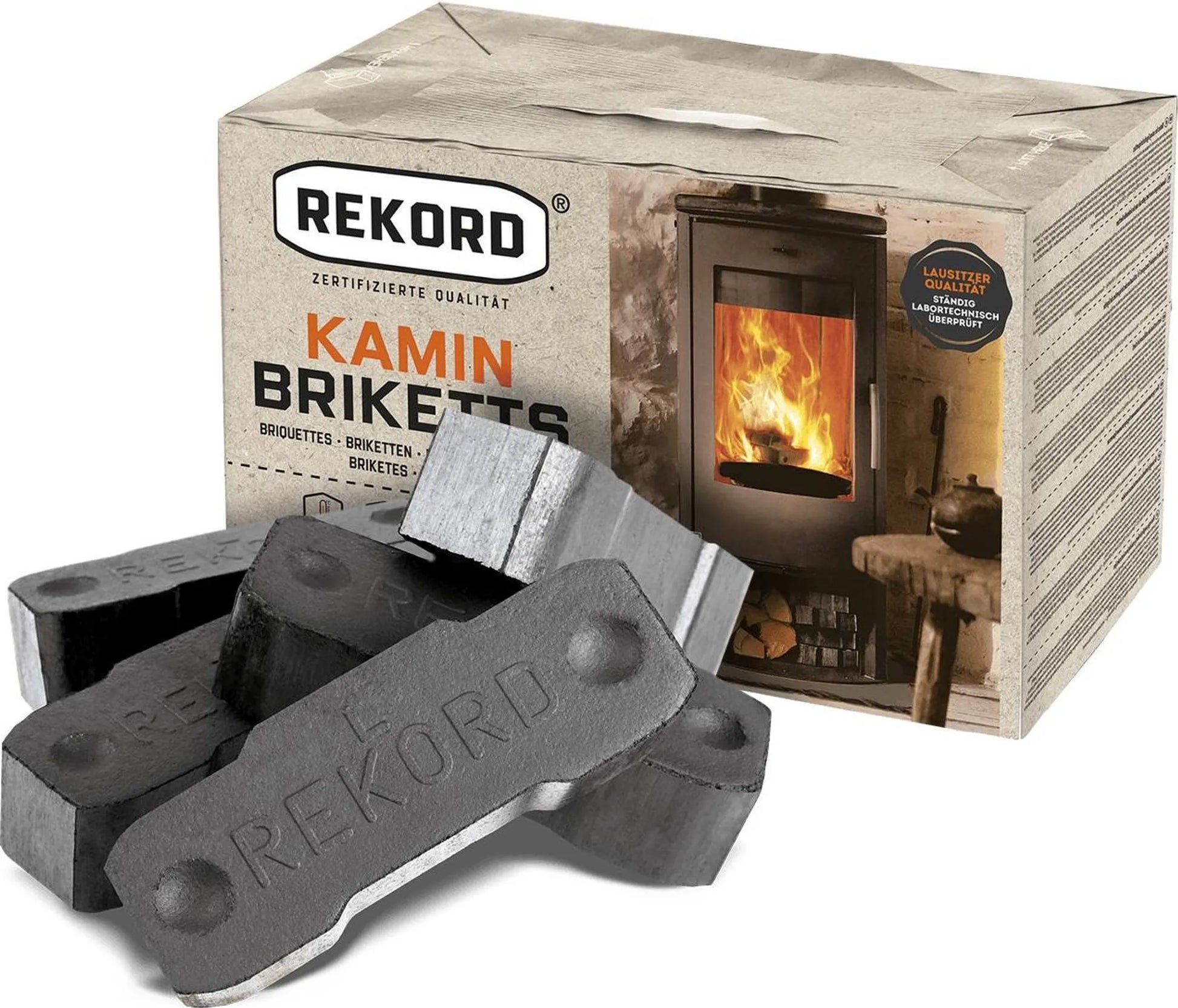 Rekord Braunkohlebriketts 10kg x 100 Paket 1000kg Palette