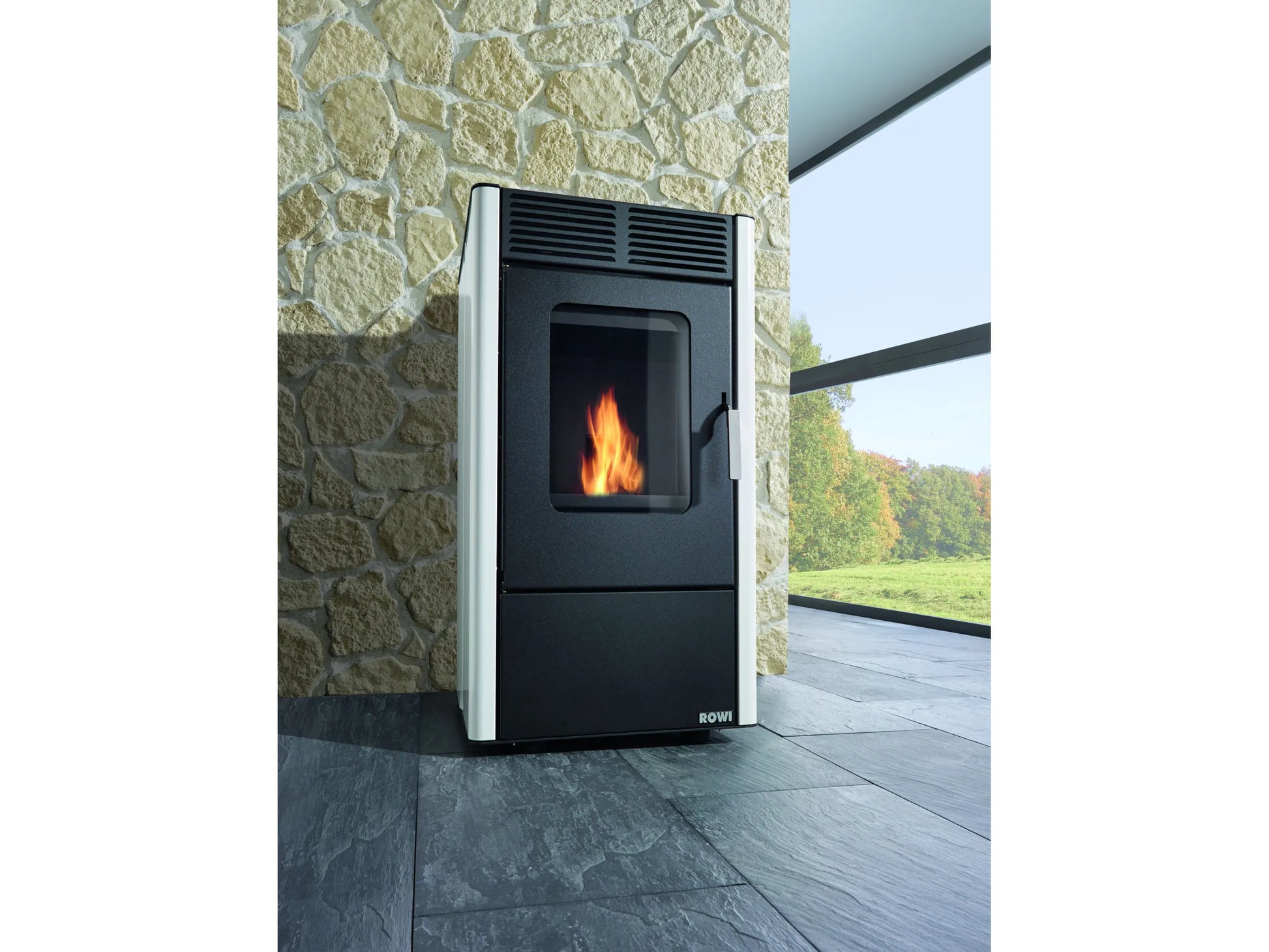 Rowi Pelletofen Modesto Weiß 6 kW EEK: A+