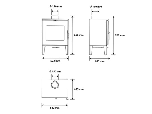 Sannover Holzofen Dita 7,6 kW Holzscheite 40 cm