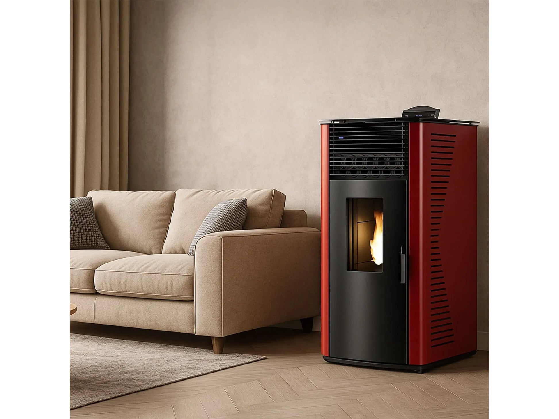 Sannover Pelletofen Anita 12 kW Bordeaux