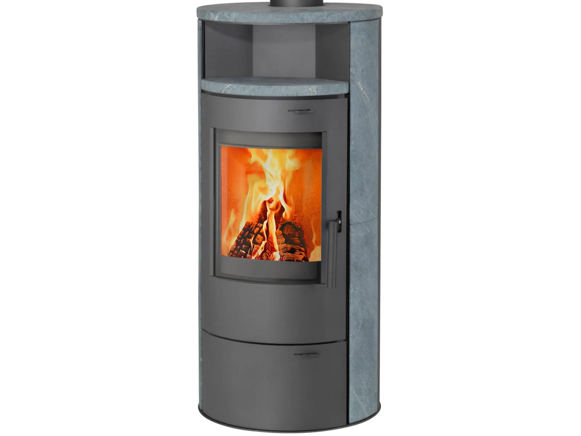 Thermia Kamin-Ofen München V3 Guss-Grau Speck-Stein Automatik